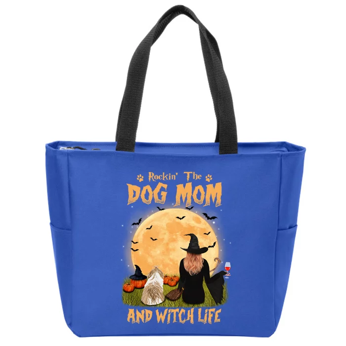 Rocking The Dog Mom And Witch Life Shih Tzu Halloween Cool Gift Zip Tote Bag