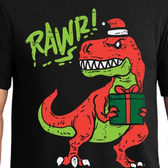 Rawr Trex Dinosaur Santa Christmas Xmas Pajama Gift Pajama Set