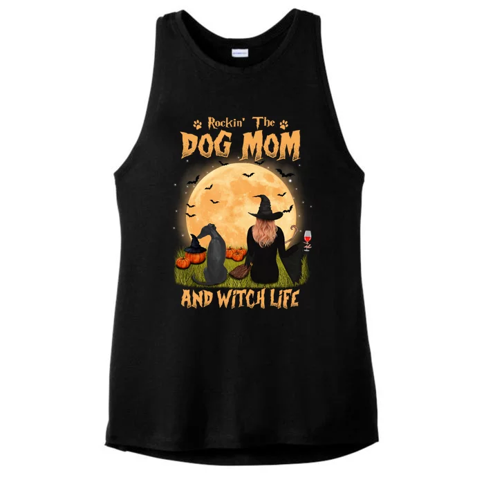 Rocking The Dog Mom And Witch Life Whippet Halloween Gift Ladies Tri-Blend Wicking Tank