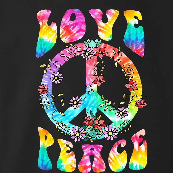 Retro Tie Dye Hippie Costume with Peace Sign and Love Toddler Hoodie