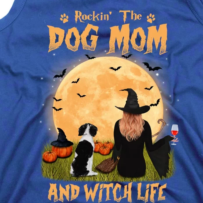 Rocking The Dog Mom Witch Life Brittany Spaniel Halloween Gift Tank Top