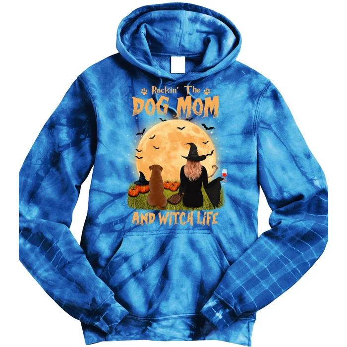 Rocking The Dog Mom Witch Life Labrador Retriever Halloween Gift Tie Dye Hoodie