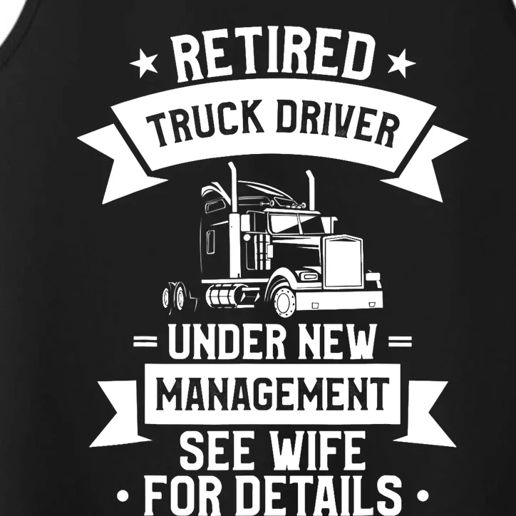 Retired Truck Driver Funny Retirement Quote For A Trucker Performance Tank