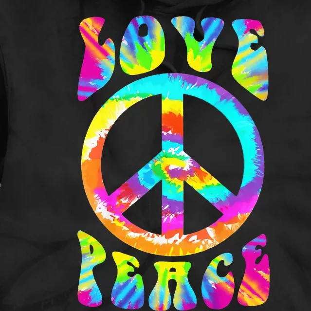 Retro Tie Dye Hippie Costume with Peace Sign and Love Tie Dye Hoodie