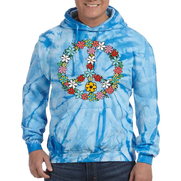 Retro Tie Dye Peace Sign 60s 70s Hippie Style Tie Dye Hoodie