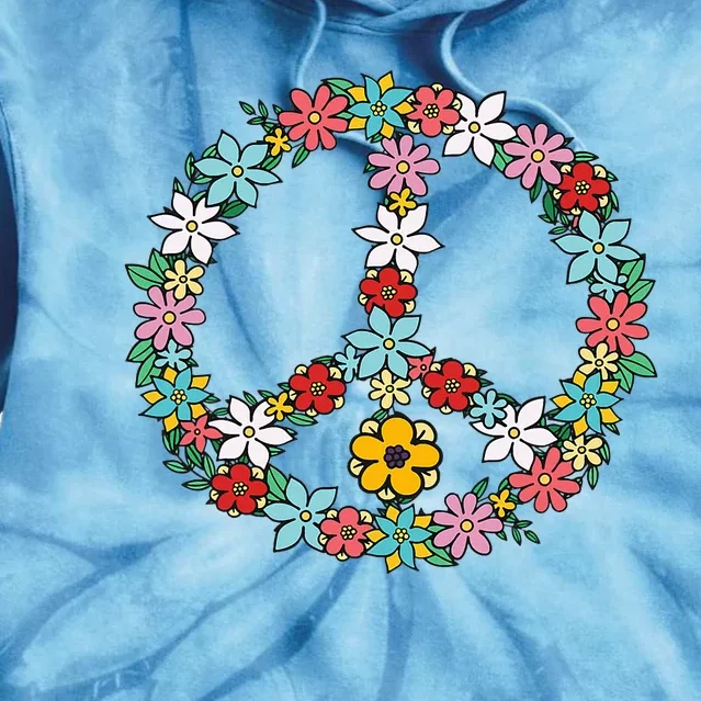 Retro Tie Dye Peace Sign 60s 70s Hippie Style Tie Dye Hoodie