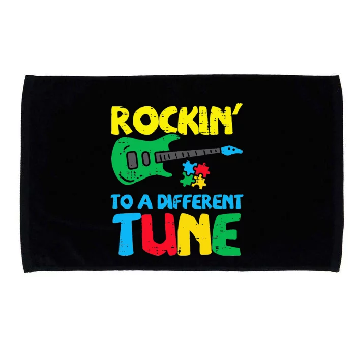 Rockin To Different Tune Guitar Autism Awareness Music Microfiber Hand Towel