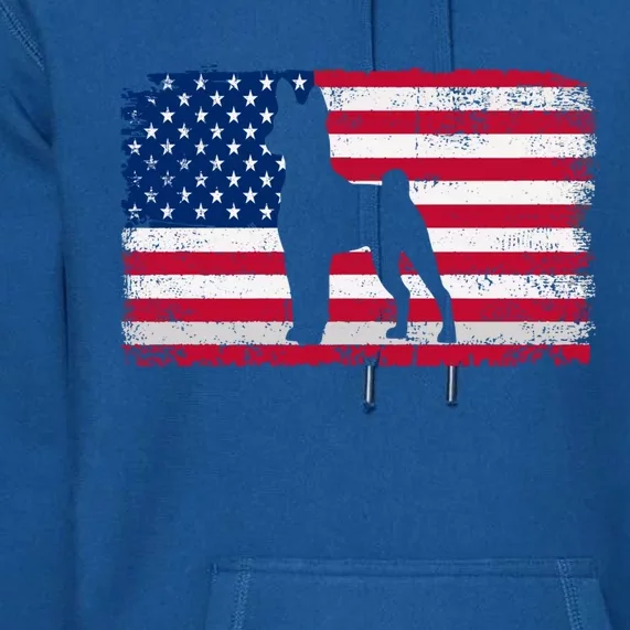 Rat Terrier Dog Lover 4th Of July Patriotic American Flag Gift Premium Hoodie