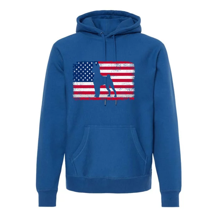 Rat Terrier Dog Lover 4th Of July Patriotic American Flag Gift Premium Hoodie