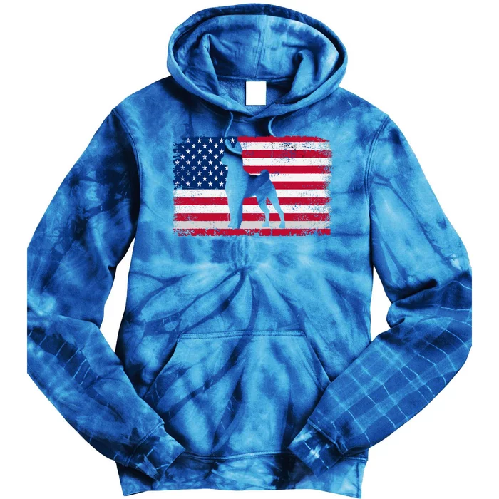 Rat Terrier Dog Lover 4th Of July Patriotic American Flag Gift Tie Dye Hoodie