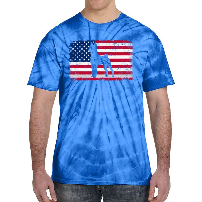 Rat Terrier Dog Lover 4th Of July Patriotic American Flag Gift Tie-Dye T-Shirt