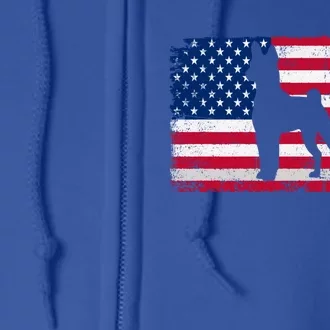 Rat Terrier Dog Lover 4th Of July Patriotic American Flag Gift Full Zip Hoodie