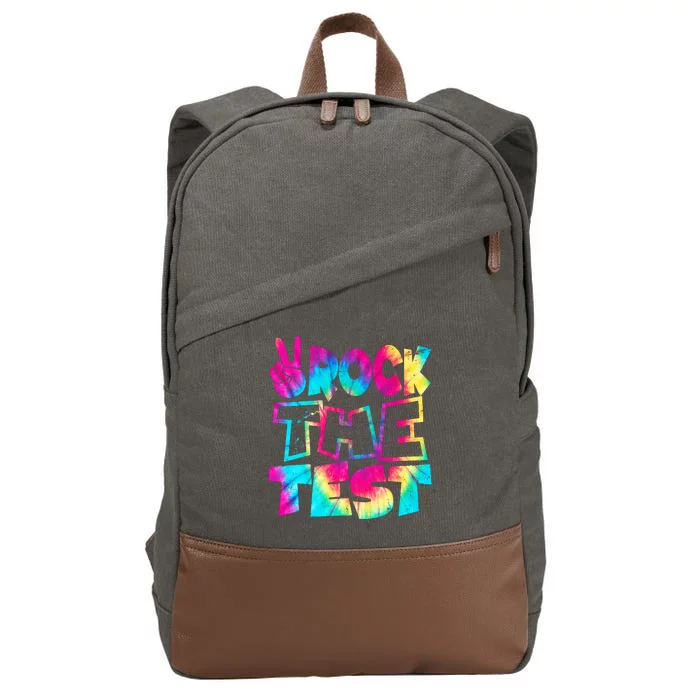 Retro Tie Dye Rock The Test Cotton Canvas Backpack