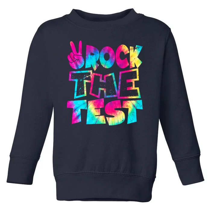 Retro Tie Dye Rock The Test Toddler Sweatshirt