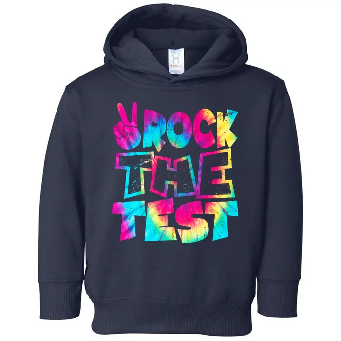 Retro Tie Dye Rock The Test Toddler Hoodie