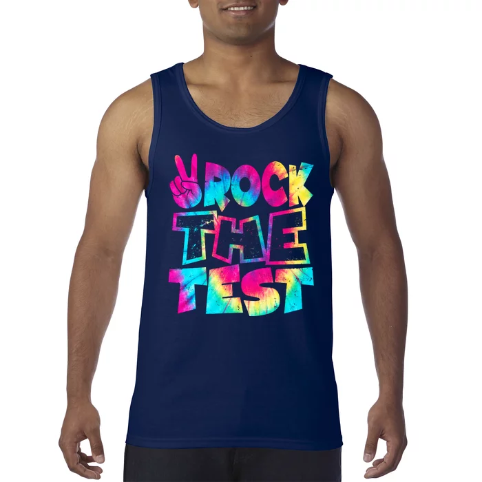 Retro Tie Dye Rock The Test Tank Top