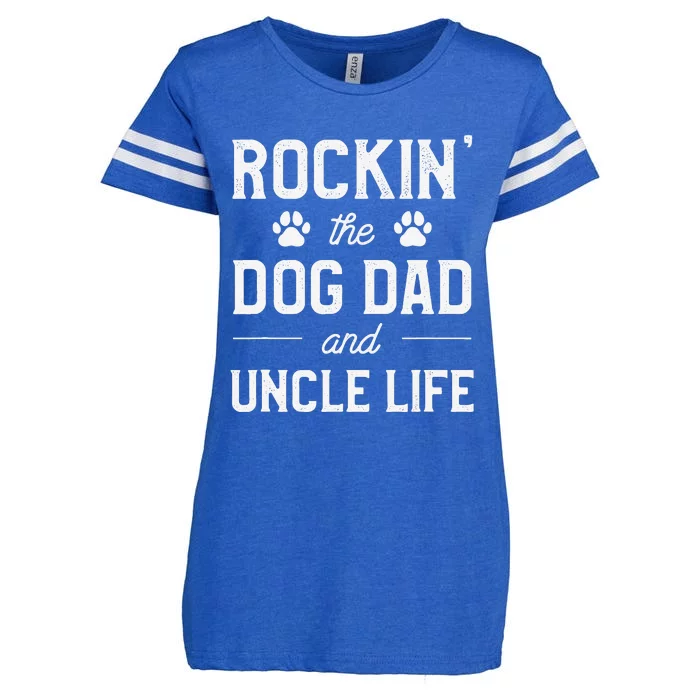 Rocking The Dog Dad And Uncle Life Funny Pet Animal Lover Enza Ladies Jersey Football T-Shirt