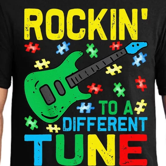 Rockin To Different Tune Guitar Autism Awareness Music Gift Pajama Set