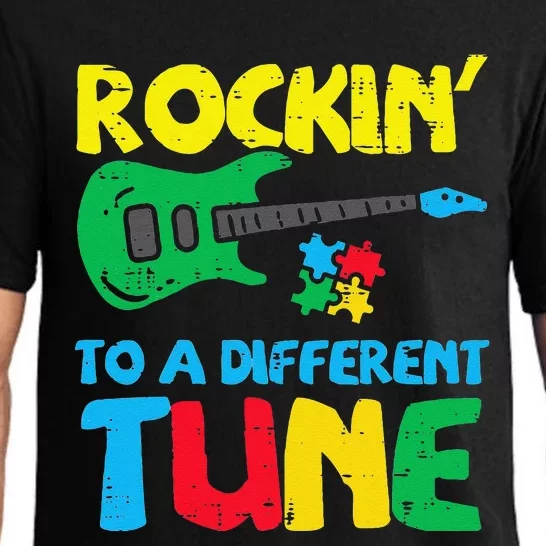 Rockin To Different Tune Guitar Autism Awareness Music Pajama Set