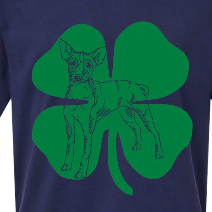 Rat Terrier Dog Green Shamrock Saint Patrick's Day Cool Gift Sueded Cloud Jersey T-Shirt