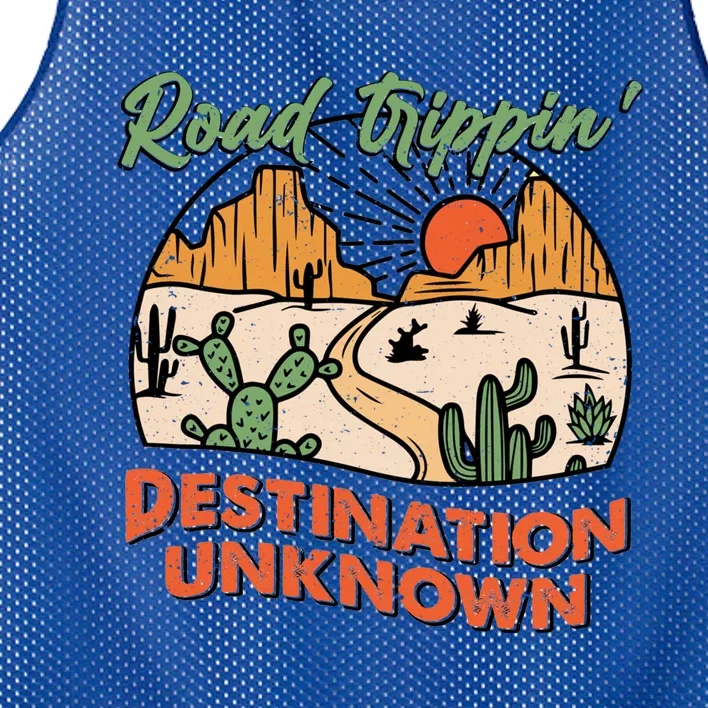 Road Trippin Destination Unknown Wanderlust Travel Western Funny Gift Mesh Reversible Basketball Jersey Tank