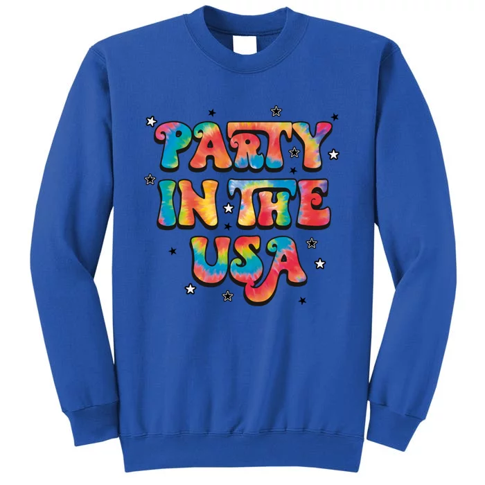 Retro Tie Dye Party In The Usa 4th Of July Independence Day Gift Sweatshirt