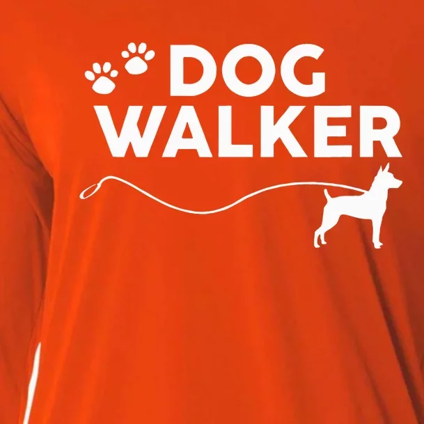 Rat Terrier Dog Walker Gifts Dog Lover Walking Rescue Puppy Cooling Performance Long Sleeve Crew