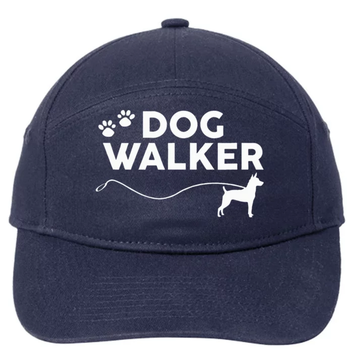 Rat Terrier Dog Walker Gifts Dog Lover Walking Rescue Puppy 7-Panel Snapback Hat