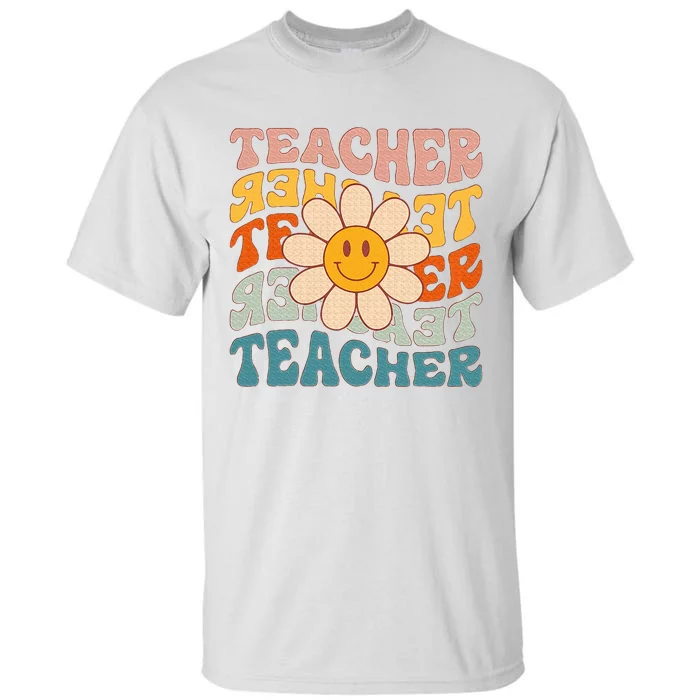 Retro Teacher Daisy Colorful Elementary School Teacher Tall T-Shirt