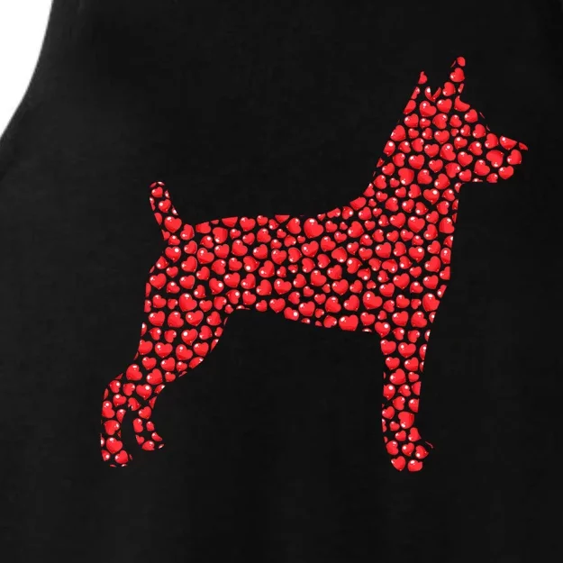 Rat Terrier Dog Lover Heart Shape Rat Terrier Valentines Day Gift Ladies Tri-Blend Wicking Tank