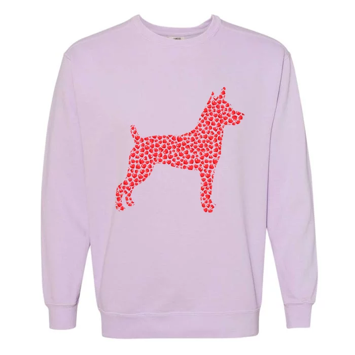 Rat Terrier Dog Lover Heart Shape Rat Terrier Valentines Day Gift Garment-Dyed Sweatshirt