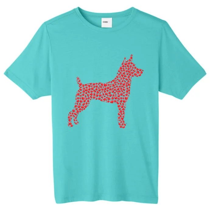 Rat Terrier Dog Lover Heart Shape Rat Terrier Valentines Day Gift ChromaSoft Performance T-Shirt