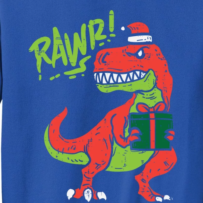 Rawr Trex Dinosaur Santa Christmas Xmas Pajama Gift Cute Gift Tall Sweatshirt