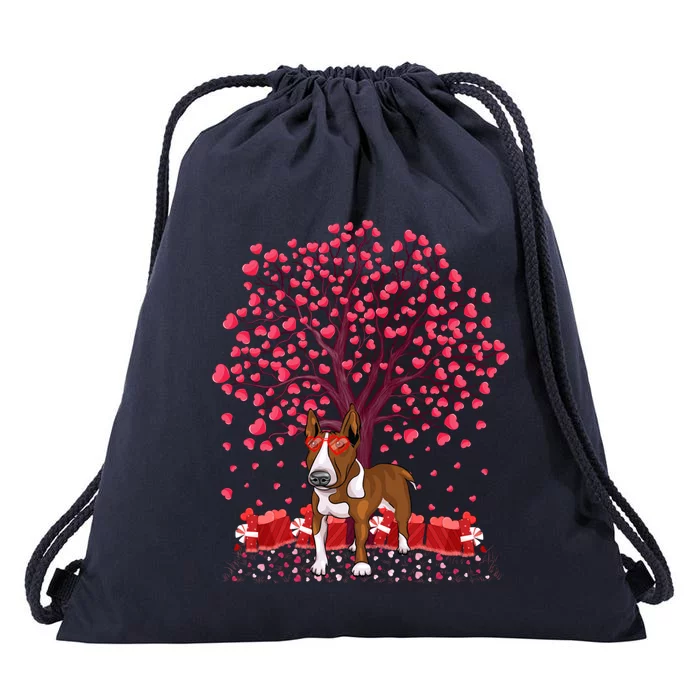 Rat Terrier Dog Lover Heart Tree Rat Terrier Valentine's Day Gift Drawstring Bag