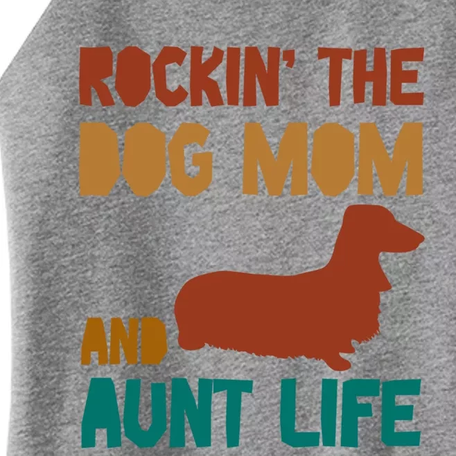 Rockin' The Dog Mom And Aunt Life Designs Gift Women’s Perfect Tri Rocker Tank