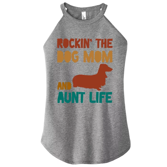 Rockin' The Dog Mom And Aunt Life Designs Gift Women’s Perfect Tri Rocker Tank