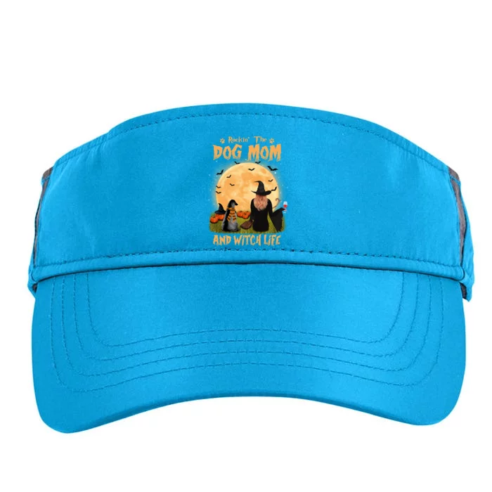 Rocking The Dog Mom And Witch Life Afghan Hound Halloween Gift Adult Drive Performance Visor