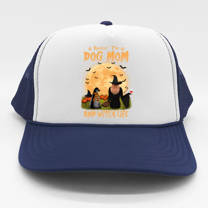 Rocking The Dog Mom And Witch Life Afghan Hound Halloween Gift Trucker Hat