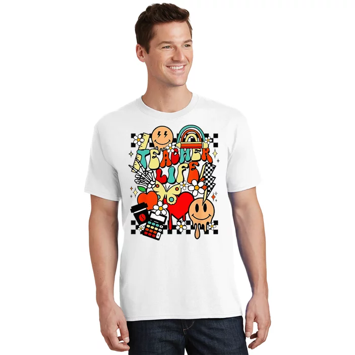 Retro Teacher Daisy Colorful Elementary School Teacher T-Shirt