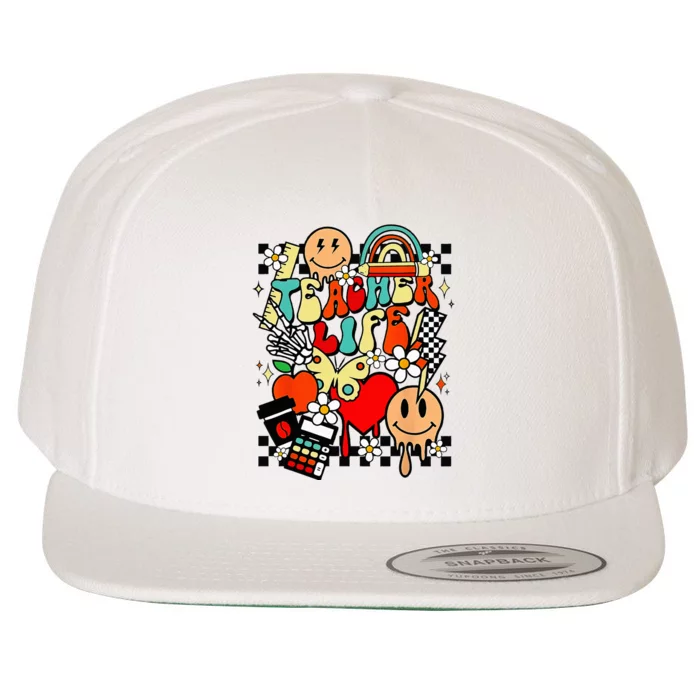 Retro Teacher Daisy Colorful Elementary School Teacher Wool Snapback Cap