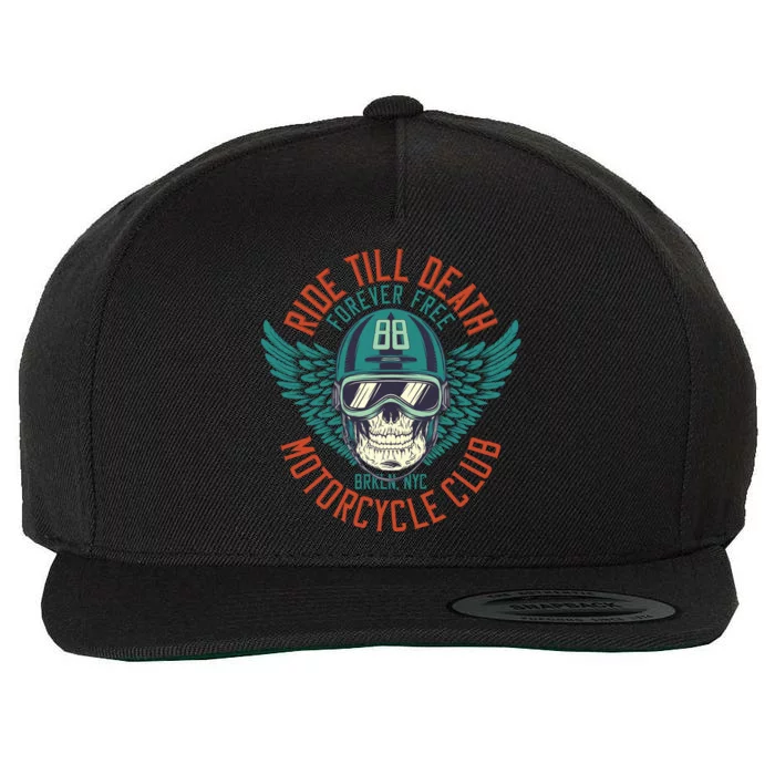 Ride Till Death Motorcycle Club Wool Snapback Cap