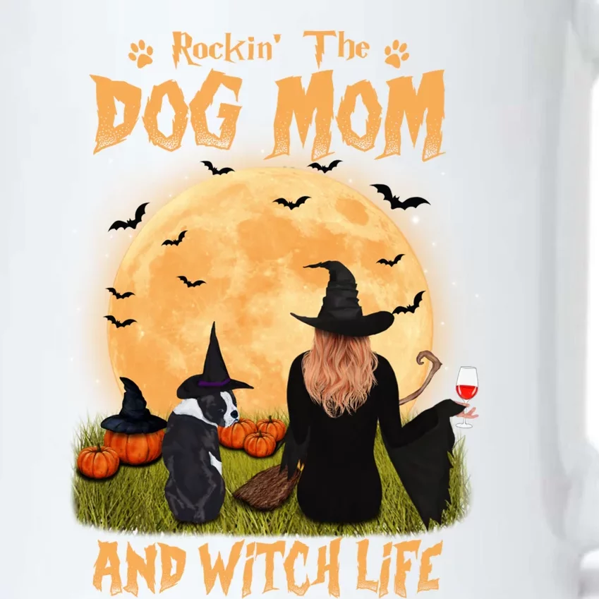 Rocking The Dog Mom And Witch Life Boston Terrier Halloween Gift Black Color Changing Mug