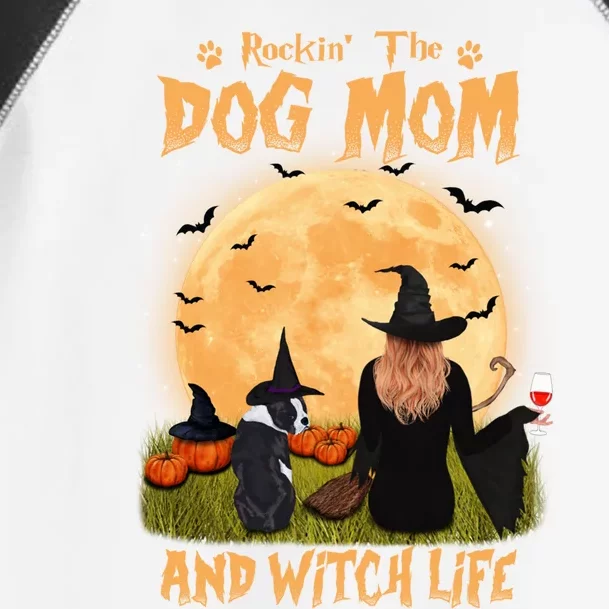 Rocking The Dog Mom And Witch Life Boston Terrier Halloween Gift Toddler Fine Jersey T-Shirt