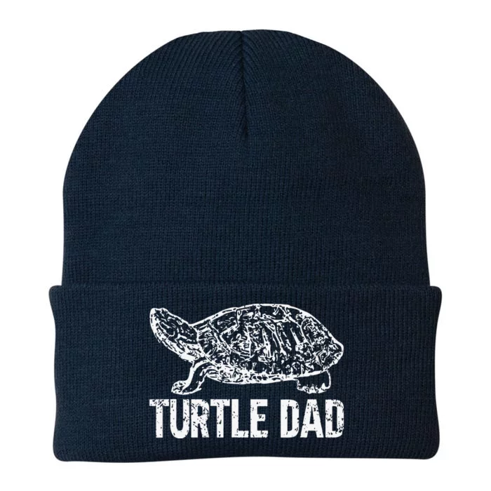 Retro Turtle Dad Turtle Daddy Tortoise Lover Fathers Day Knit Cap Winter Beanie