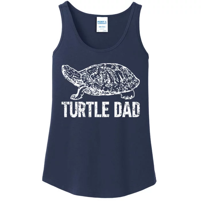 Retro Turtle Dad Turtle Daddy Tortoise Lover Fathers Day Ladies Essential Tank