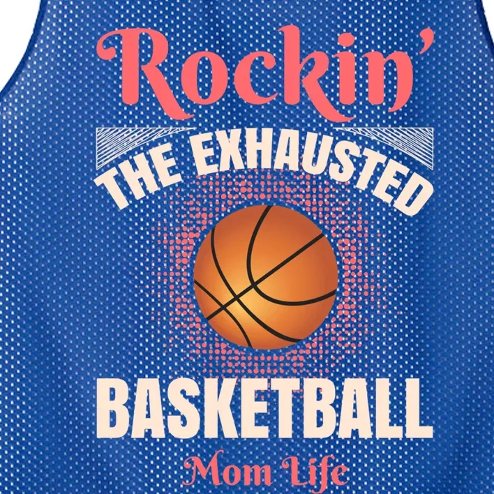 Rockin' The Exhausted Basketball Mom Life Basketball Great Gift Mesh Reversible Basketball Jersey Tank