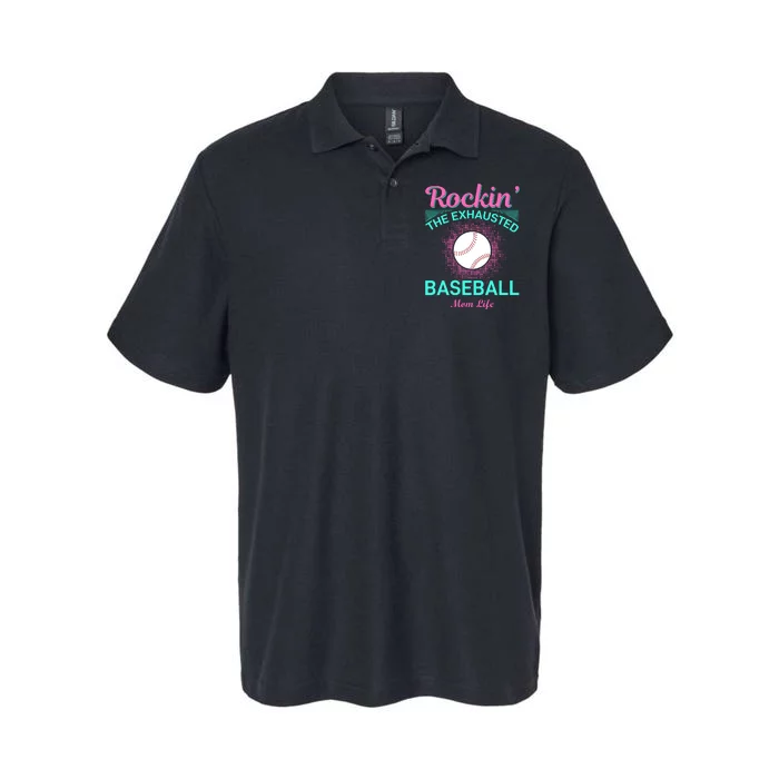 Rockin' The Exhausted Baseball Mom Life Softstyle Adult Sport Polo