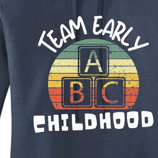 retro Team Early Childhood Preschool Teacher Women's Pullover Hoodie