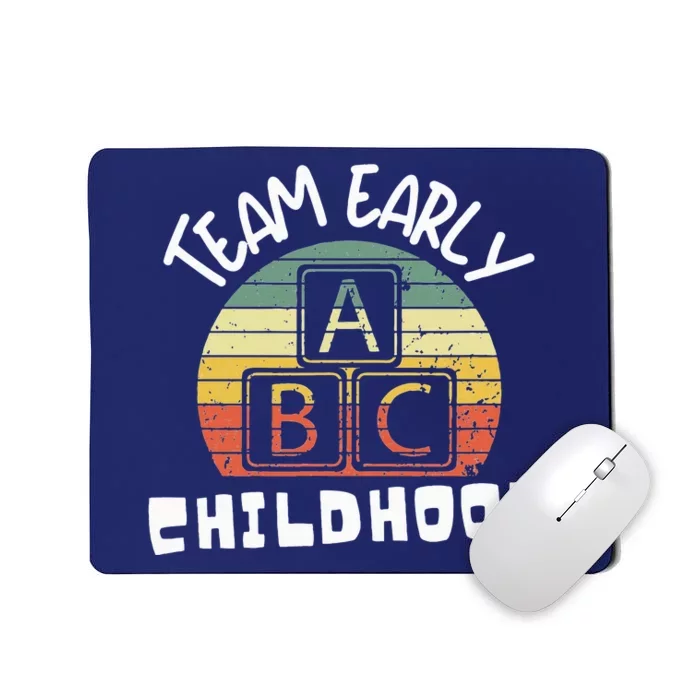 retro Team Early Childhood Preschool Teacher Mousepad