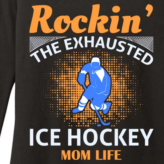 Rockin' The Exhausted Ice Hockey Mom Life Womens CVC Long Sleeve Shirt